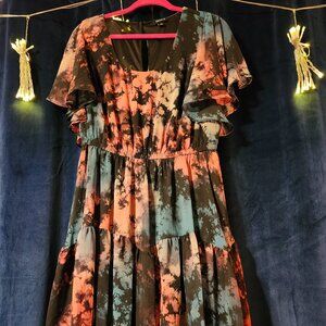 Torrid Watercolor Tiered Dress